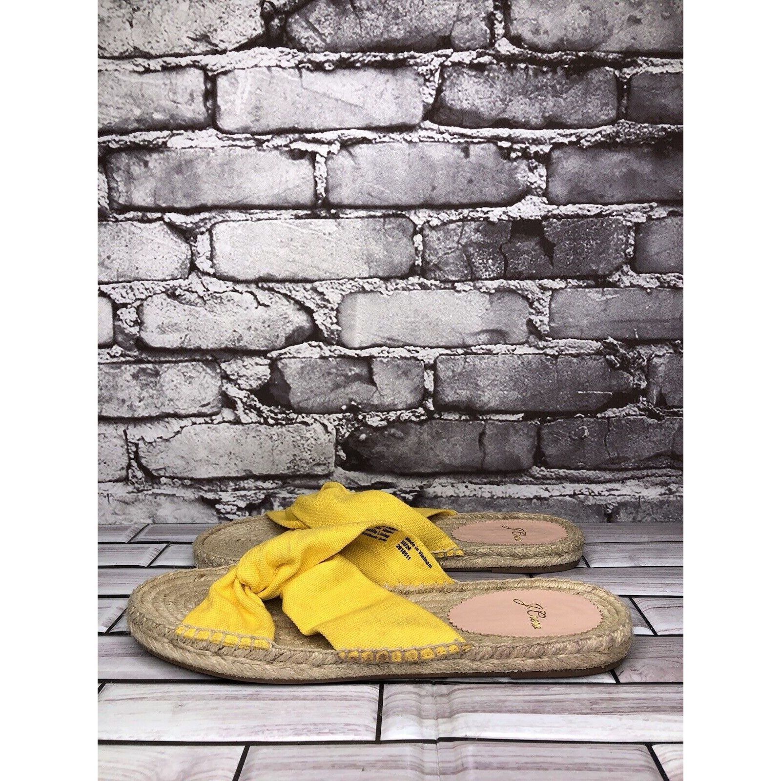 J.Crew J. Crew Yellow Twisted Canvas Fabric Slide Espadrilles Sanda Size US 9 / IT 39 - 21 Thumbnail