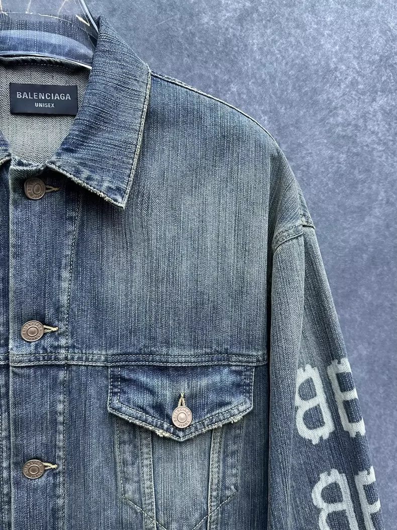 Balenciaga Bitcoin letter printed single-breasted lapel de