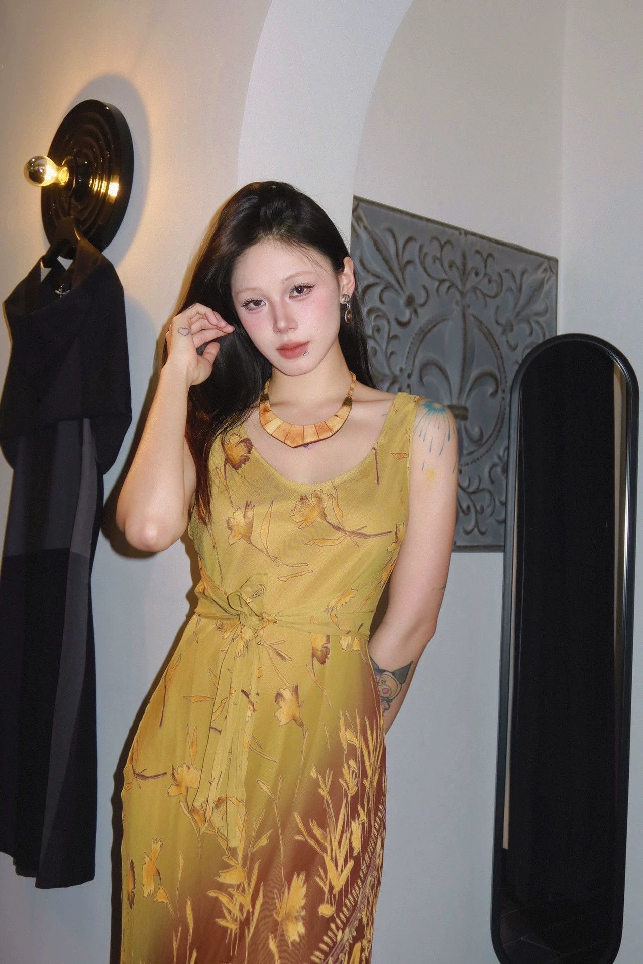Vintage French Brand Vintage Silk Autumn Leaf Dress Size S Size S / US 4 / IT 40 - 6 Thumbnail