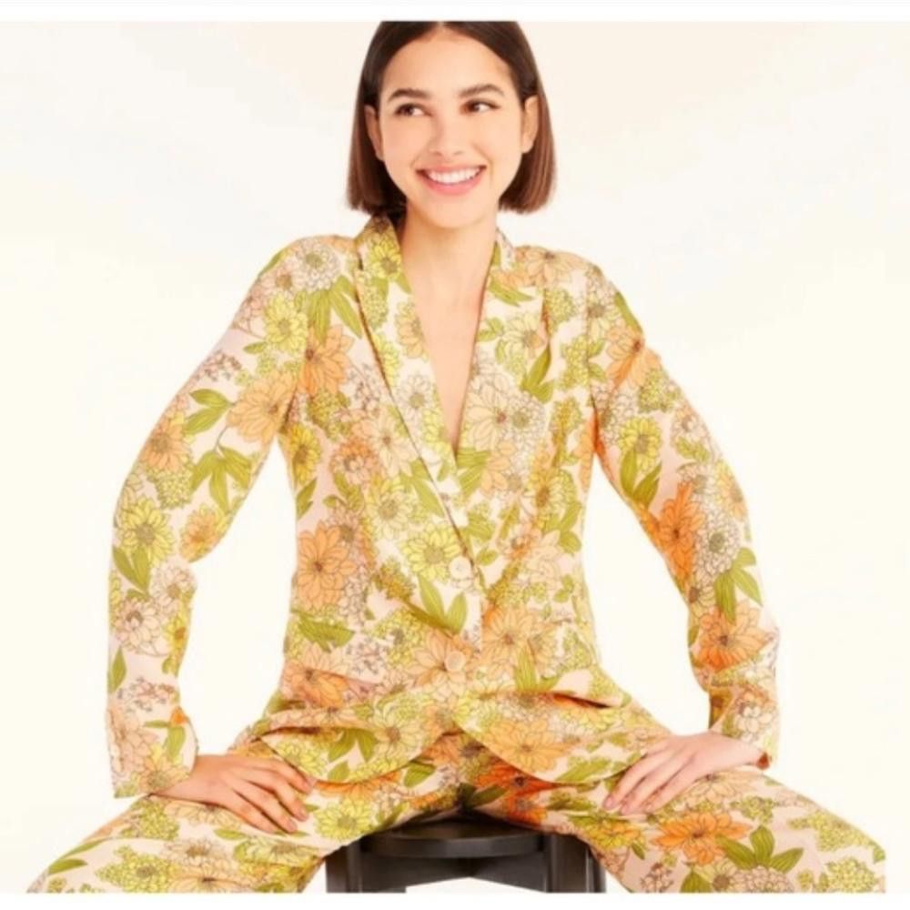 J.Crew J. Crew Cupro-Blend Parke Blazer & Pants Zinnia Floral NWT Size M / US 6-8 / IT 42-44 - 1 Thumbnail