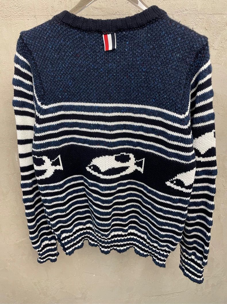 Thom Browne Thom browne Dark blue underwater world striped round-neck s Size US M / EU 48-50 / 2 - 4 Thumbnail