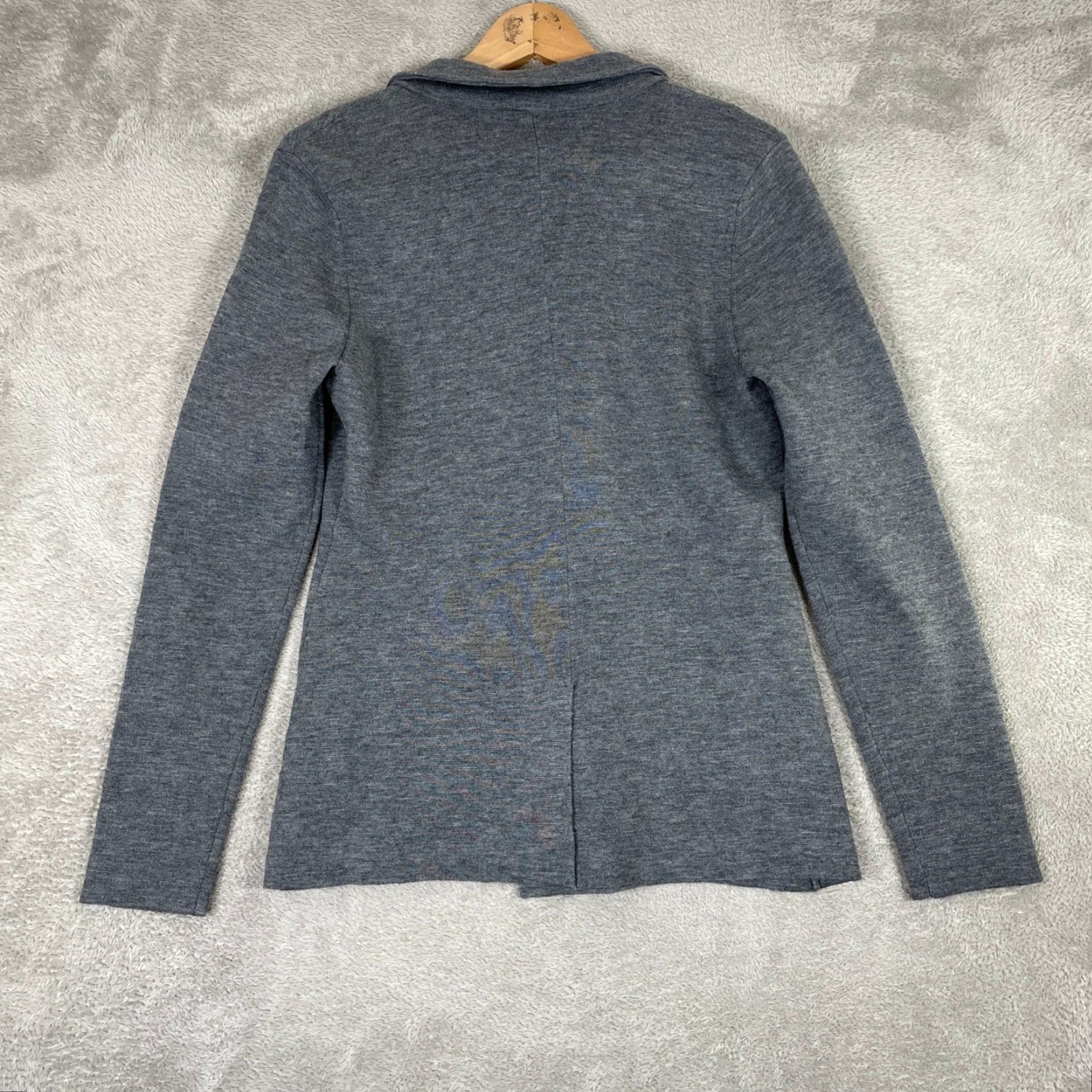 Vintage VINTAGE 1901 Knit Blazer Womens Small Gray Merino Wool Blend Soft Professional Workwear Size S / US 4 / IT 40 - 5 Thumbnail