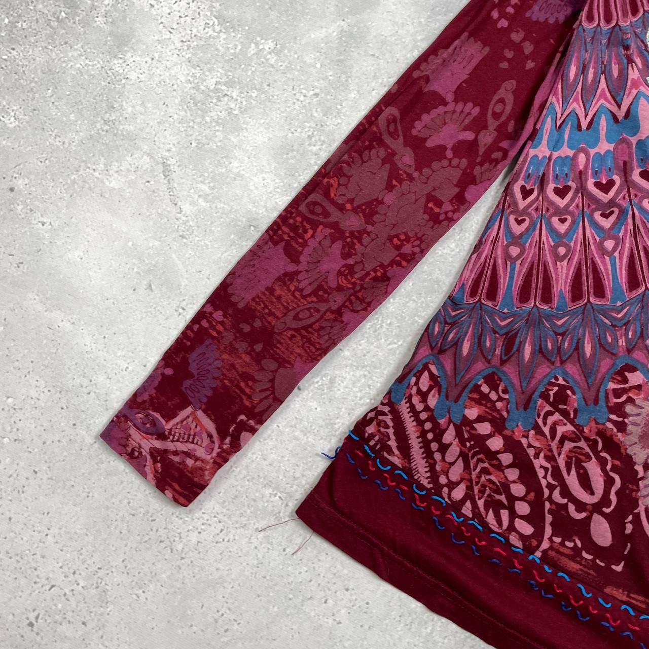 Desigual Desigual Y2K Long Sleeve Top Women’s Red/ Pink Size S Size S / US 4 / IT 40 - 18 Thumbnail