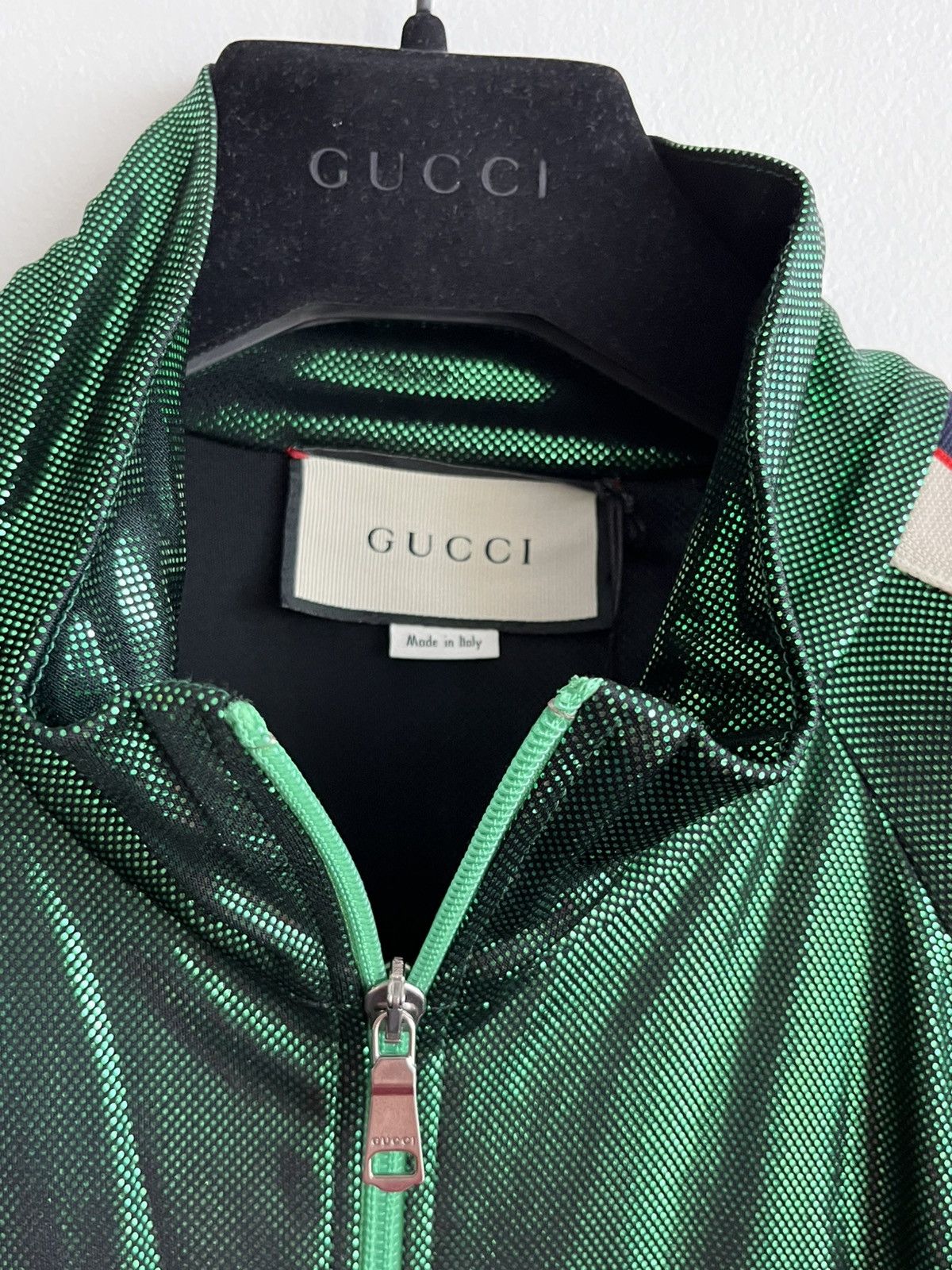 $4k Value Super Runway Gucci Glitter Laminated Track Jacket