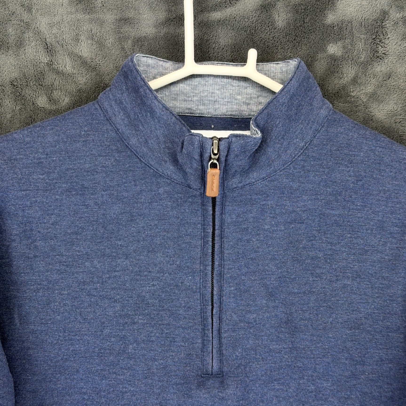 Mizzen+Main Mizzen+Main Mens Blue Heather Quarter Zip Pullover Sweater Large Cotton Modal Size US L / EU 52-54 / 3 - 2 Thumbnail