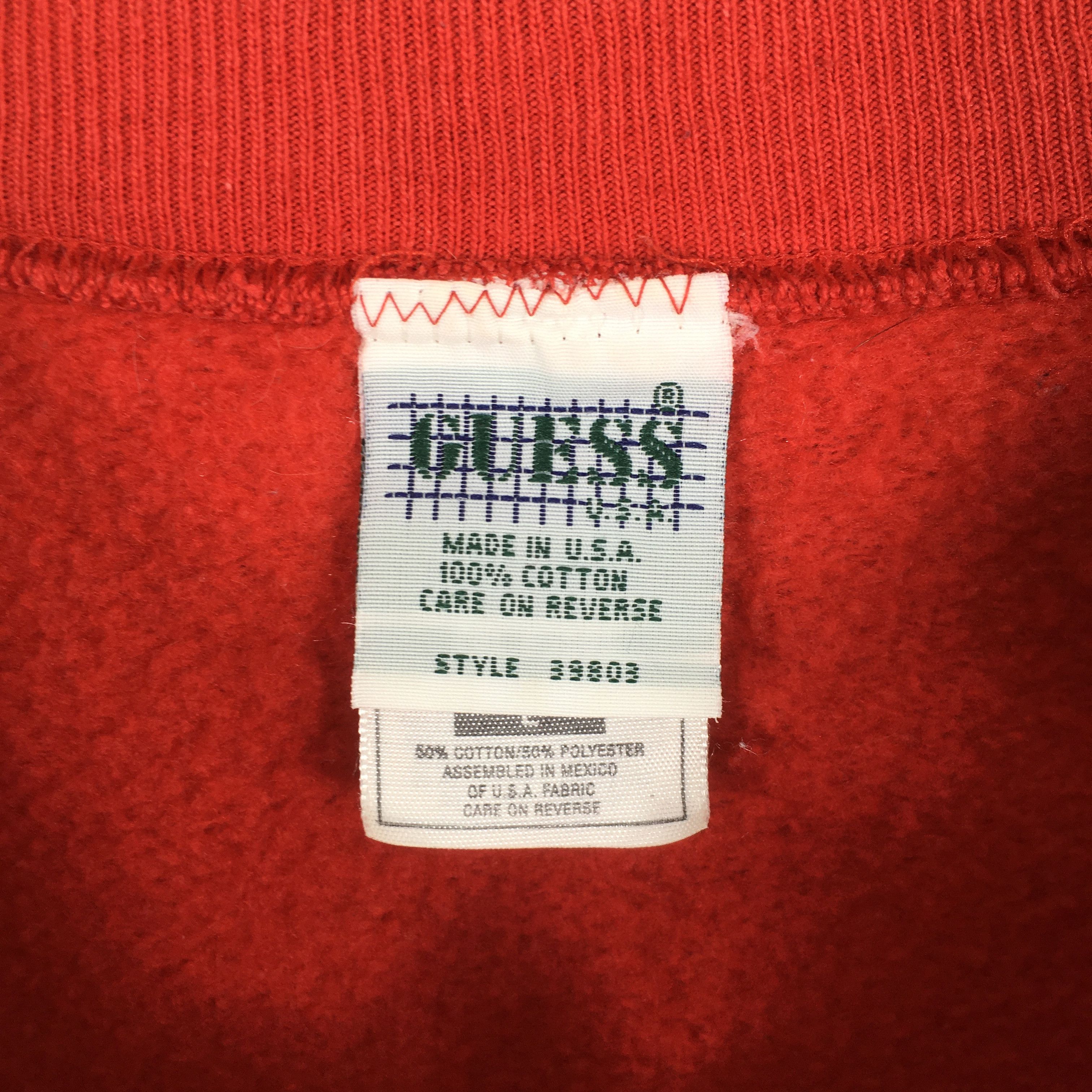 Guess × Vintage Vintage 90's Guess Jeans Red Sweatshirt Large Size US L / EU 52-54 / 3 - 5 Thumbnail