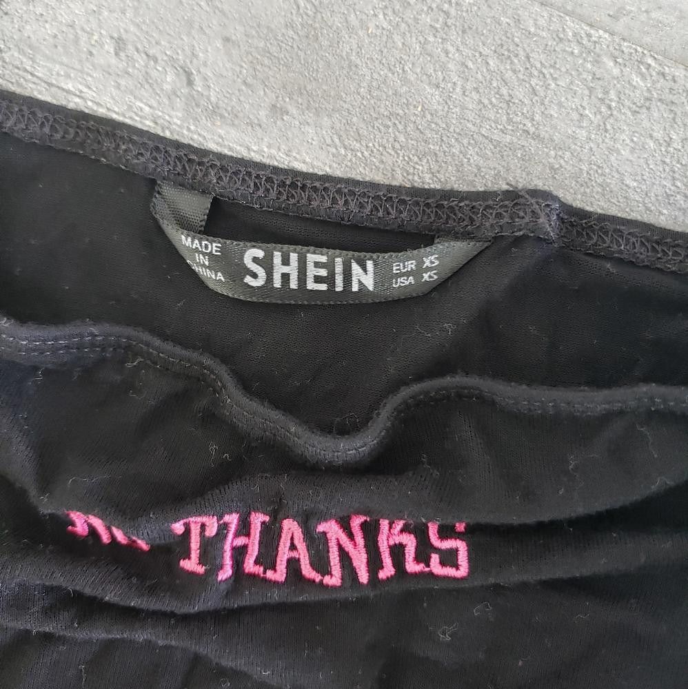 Shein Black Pink No Thanks SHEIN Romper Size 26" / US 2 / IT 38 - 3 Thumbnail