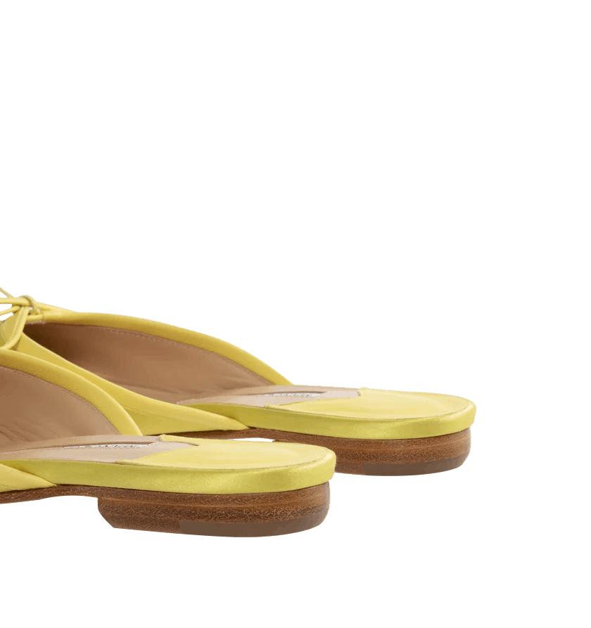 Manolo Blahnik o1h1sh11225 Satin Ballerina Mule in Bright Green Size US 6 / IT 36 - 3 Thumbnail