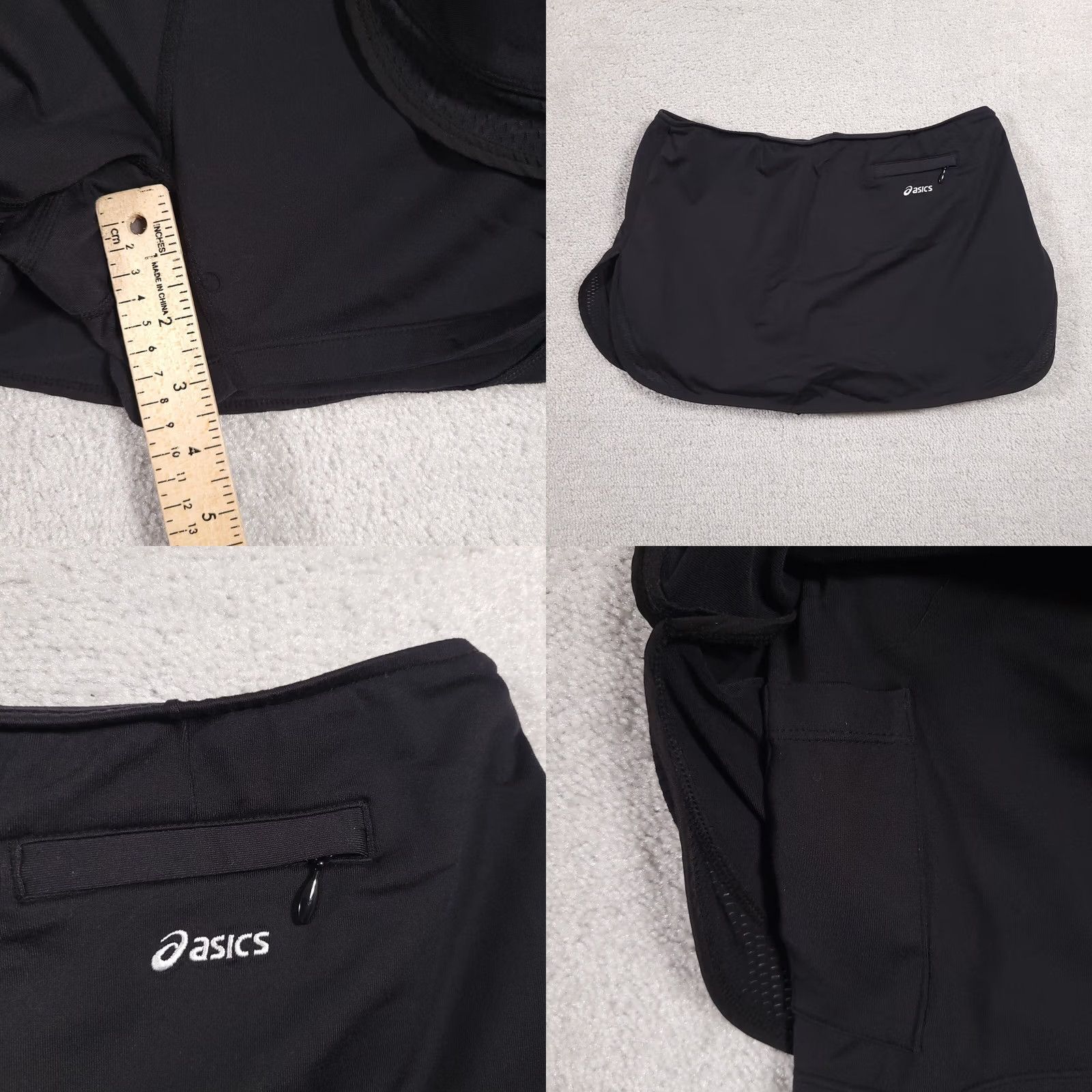 Asics ASICS Tennis Athletic Skort Women's Medium Black Zipper Pocket Stretch Sport Size ONE SIZE - 8 Thumbnail