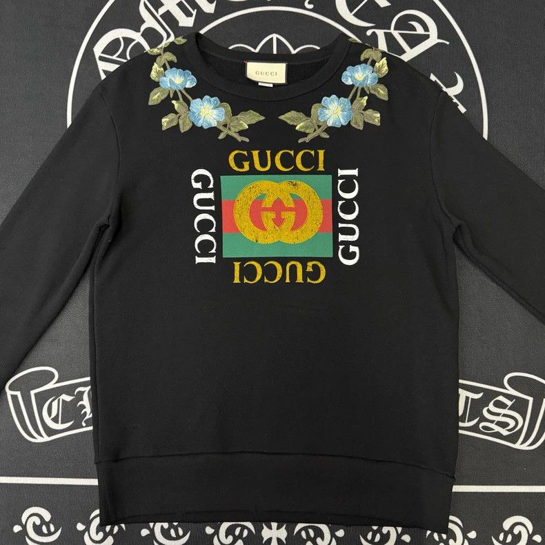 Gucci Gucci Black old rivet embroidered sweatshirt Size US M / EU 48-50 / 2 - 1 Thumbnail