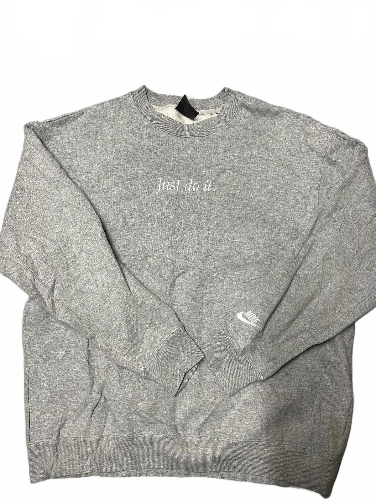 Nike Nike Just Do It Grey Sweatshirt Size US M / EU 48-50 / 2 - 2 Thumbnail
