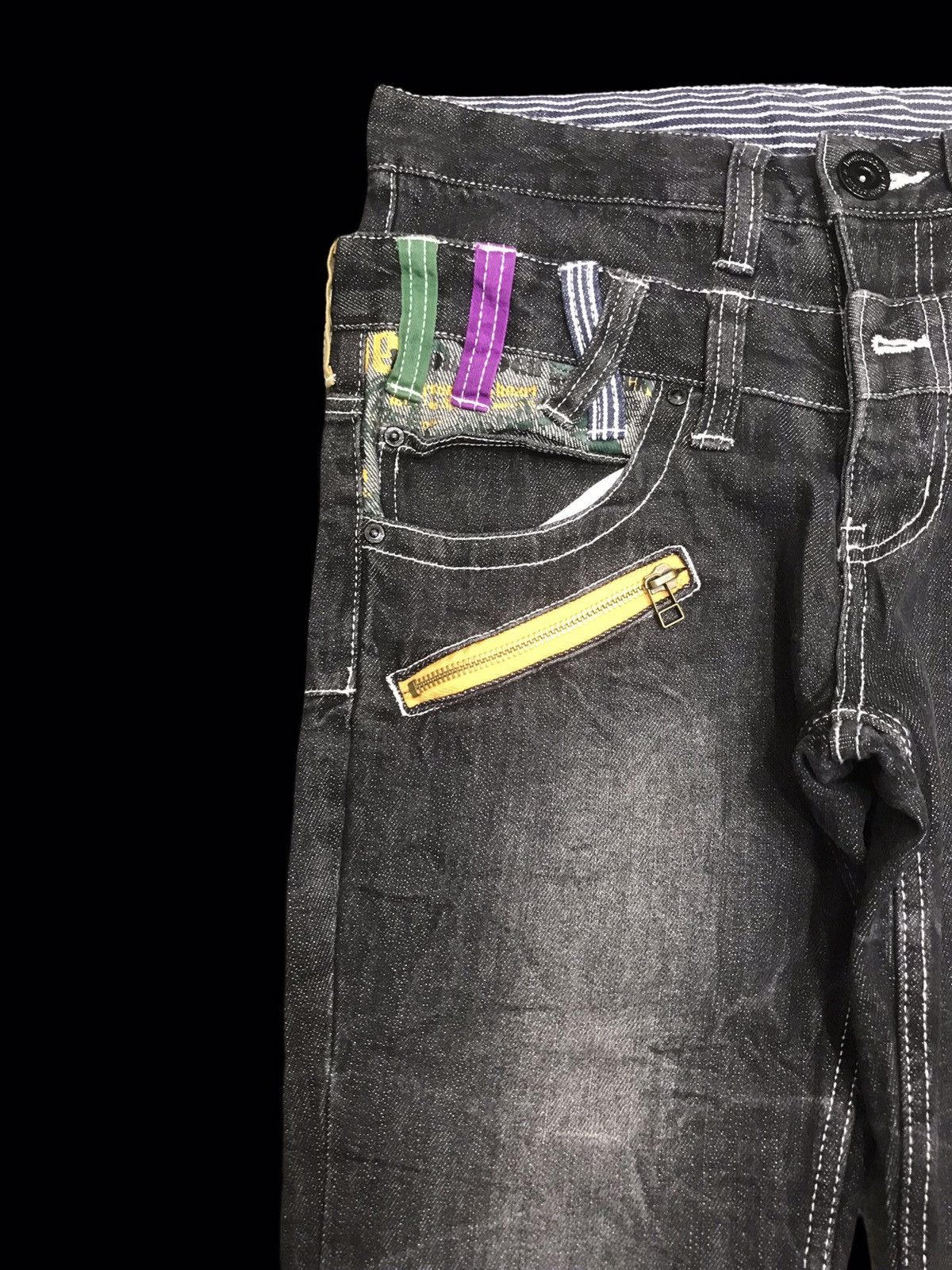 Japanese Brand 💥DOUBLE WAIST💥DOUBLEFOCUS SICK STYLE FADES DENIM F318 Size US 30 / EU 46 - 4 Thumbnail