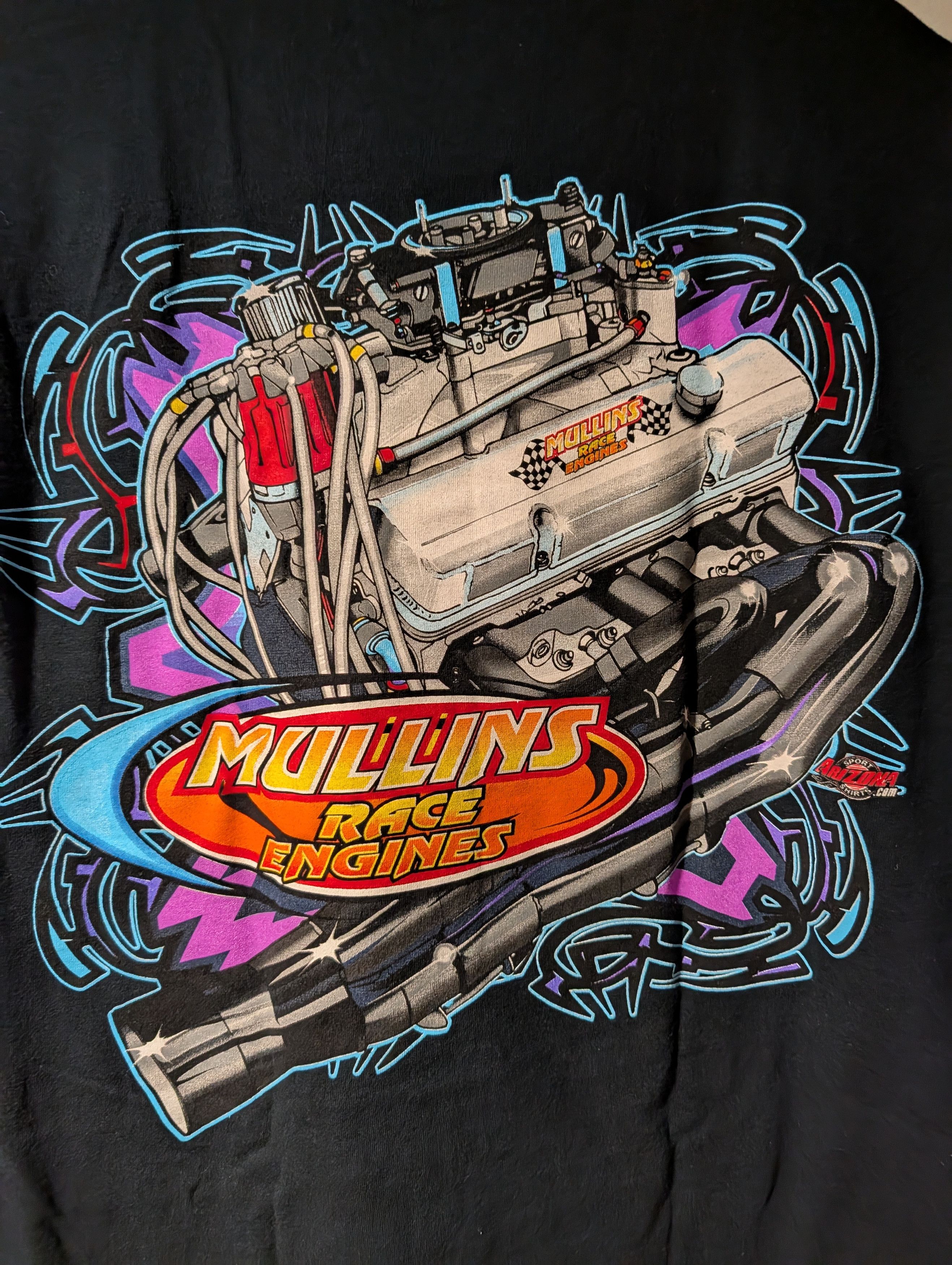 NASCAR Vintage Y2K Mullins Race Engines Black X-Large T-Shirt Size US XL / EU 56 / 4 - 2 Thumbnail