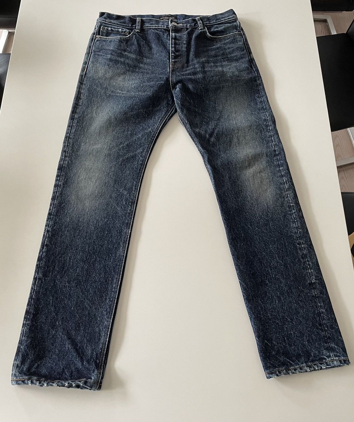 image of Balenciaga Relaxed Jeans in Blue, Men's (Size 34)