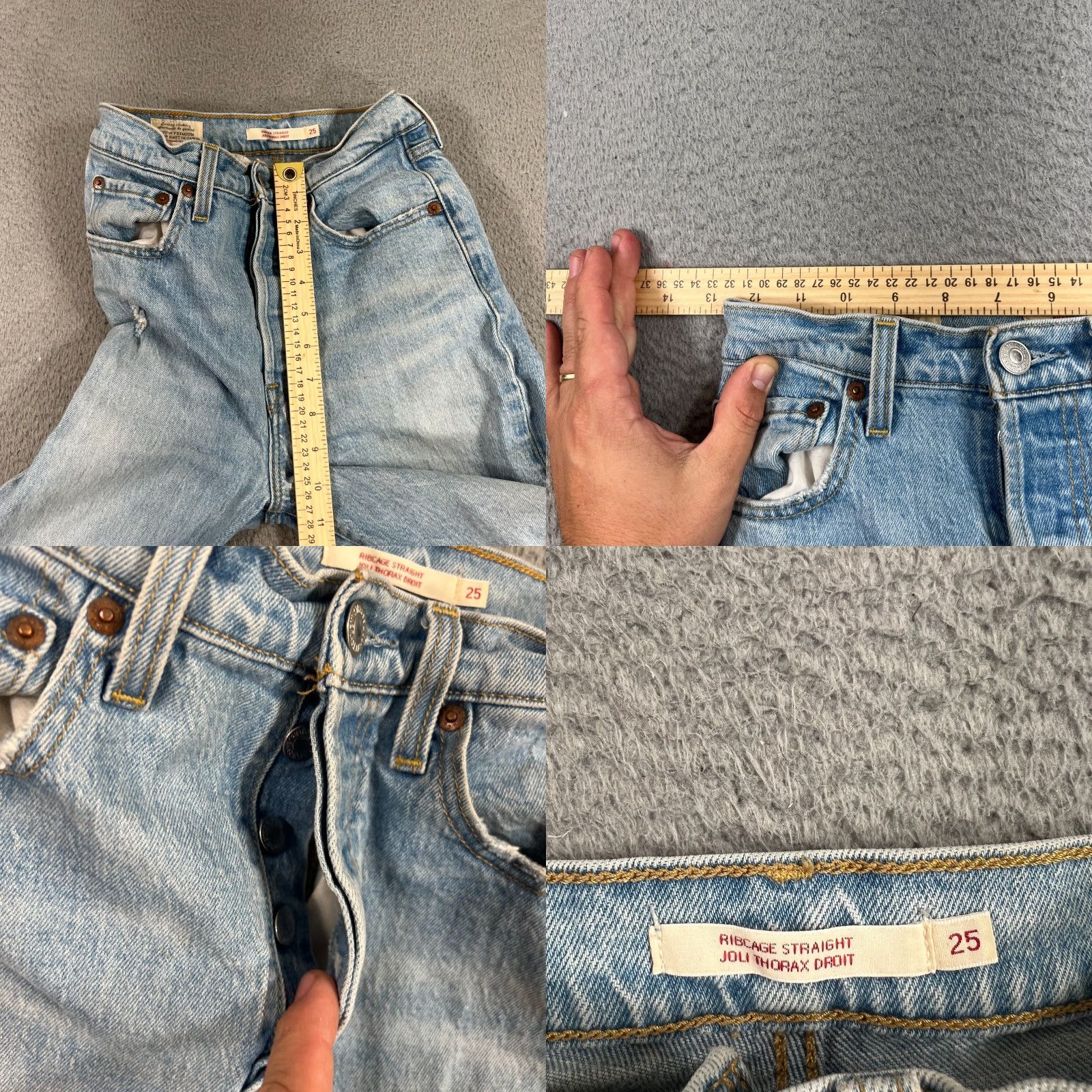 Levi's VINTAGE Levi's Jeans Ribcage Regular Ankle Size 25 Blue Cotton Denim 5-Pocket 25in Inseam Womens Size 42" / US 20 - 8 Thumbnail