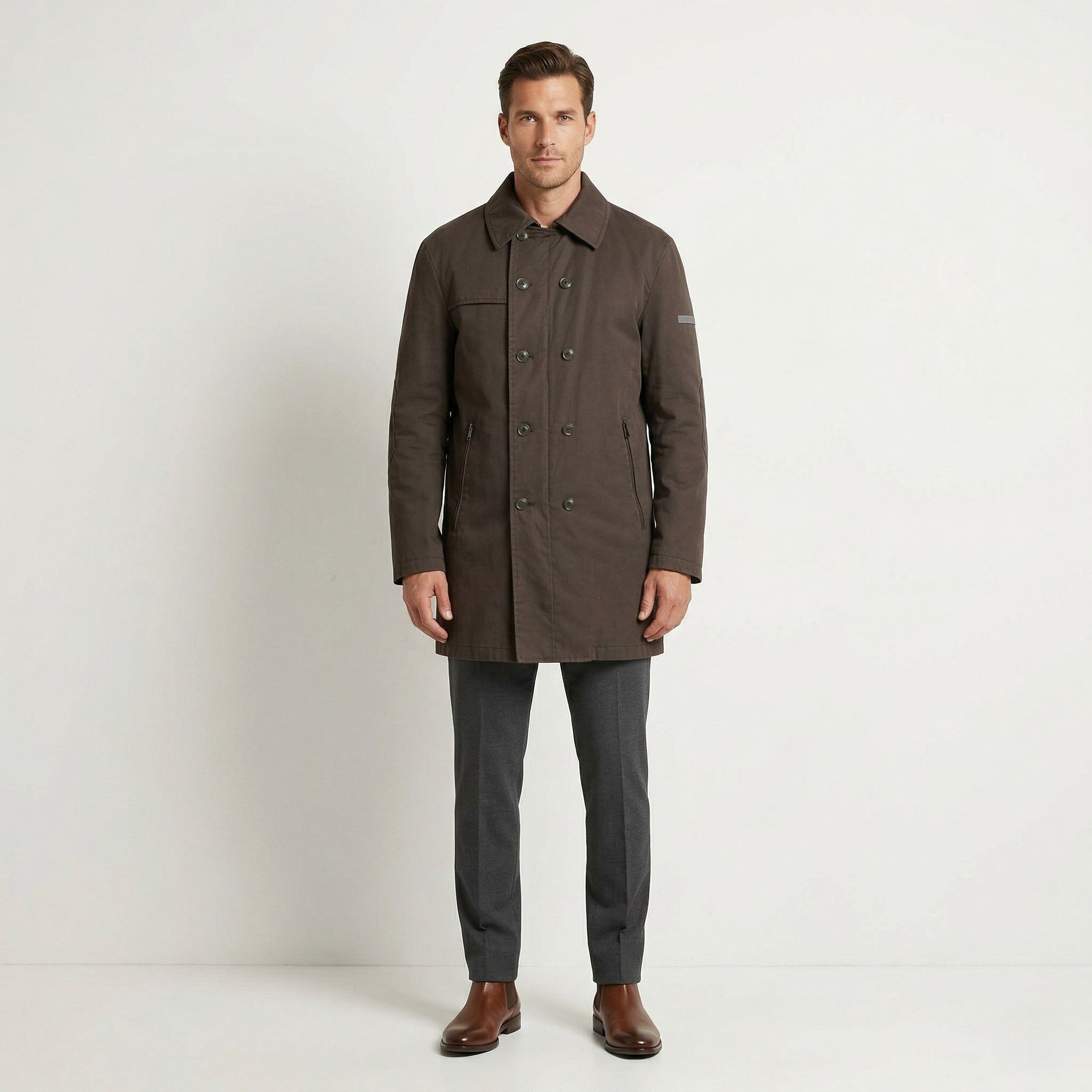 Strellson Strellson Premium Men 54 L Coat Dark Green Cotton 6261 Size US L / EU 52-54 / 3 - 1 Thumbnail