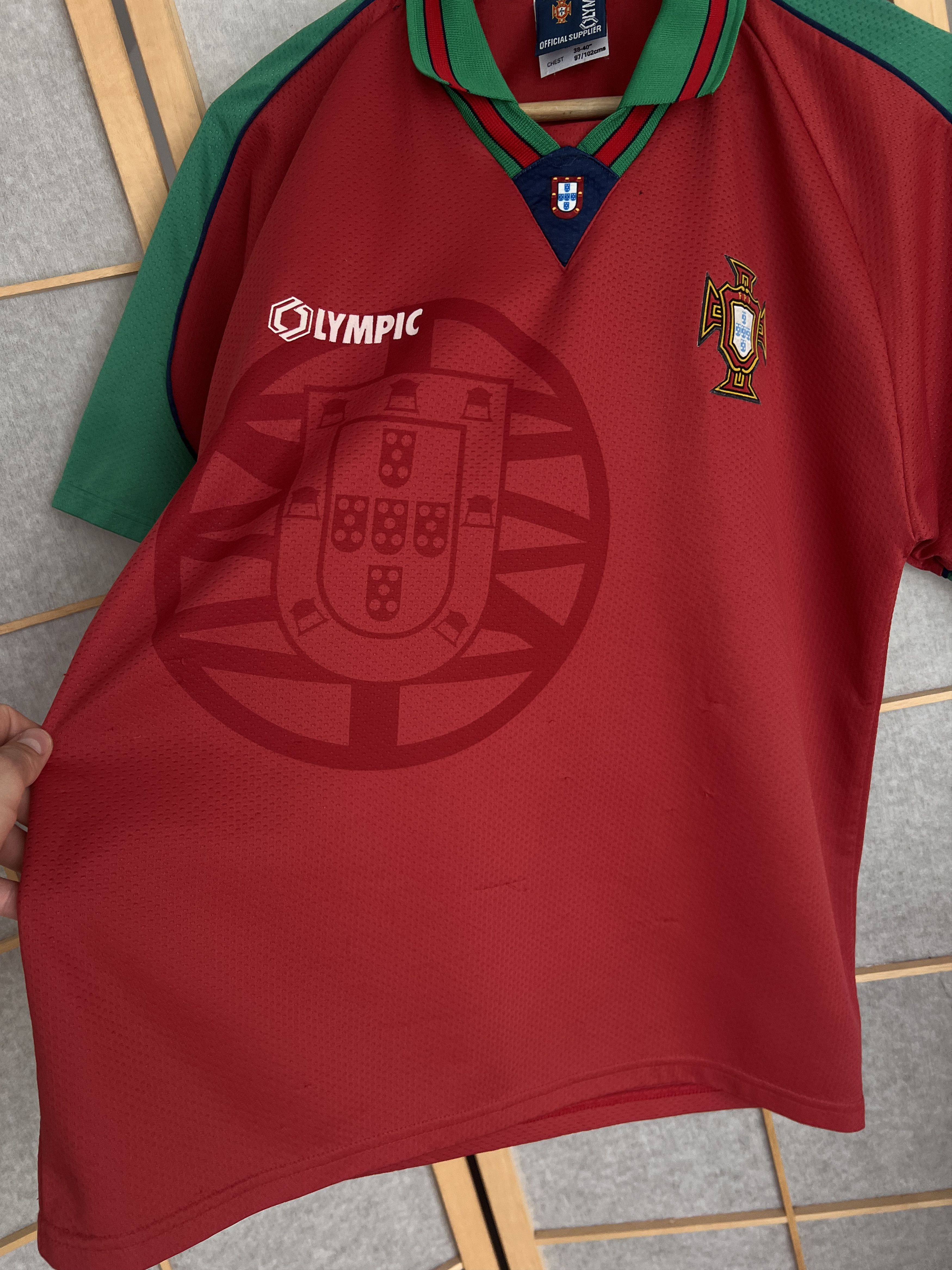 Vintage Rare! Olympic FC Portugal 1996 home football jersey soccer Size US M / EU 48-50 / 2 - 5 Thumbnail