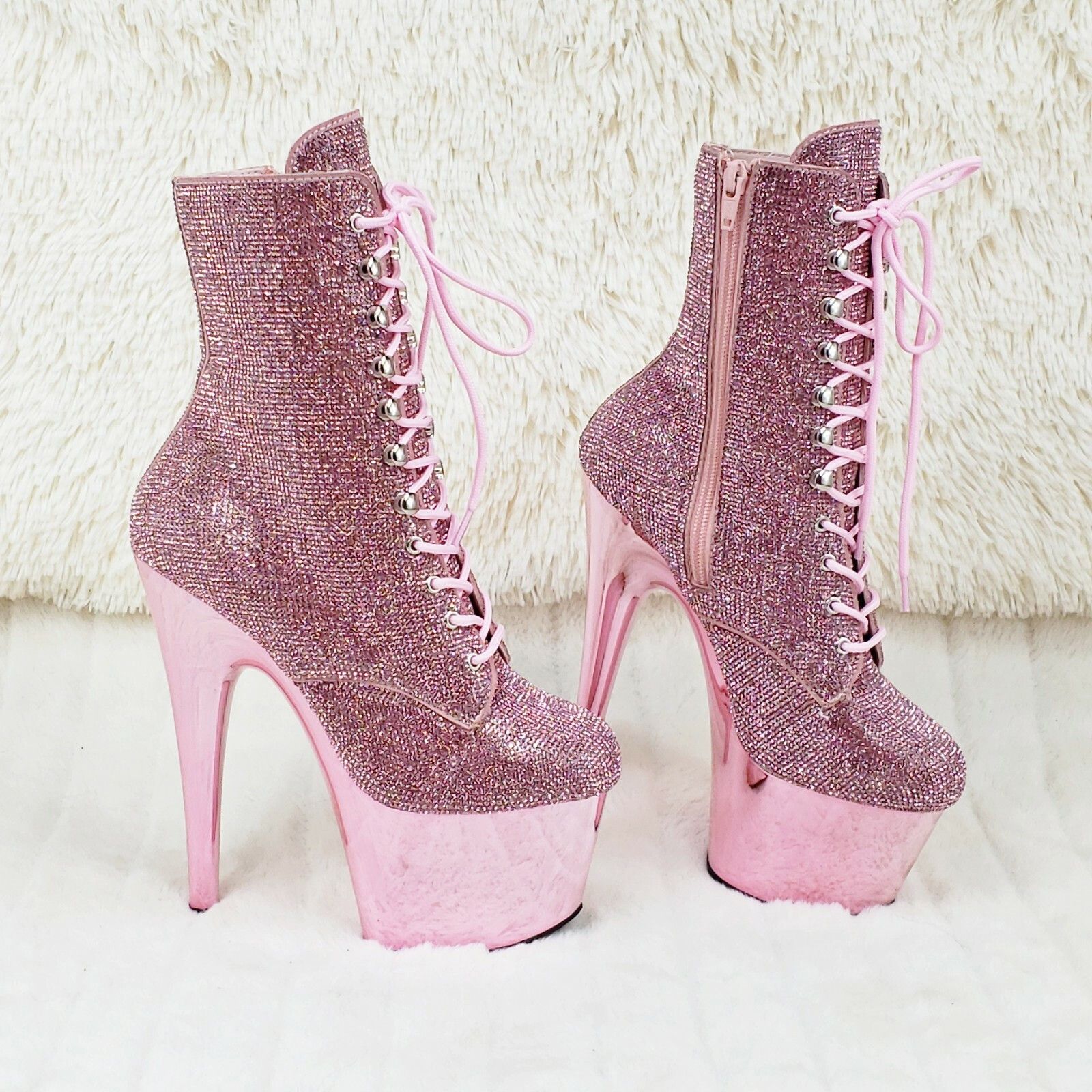Other Adore 1020CHRS Bejeweled Rhinestone 7" Heel Platform Ankle B Size US 8 / IT 38 - 5 Thumbnail