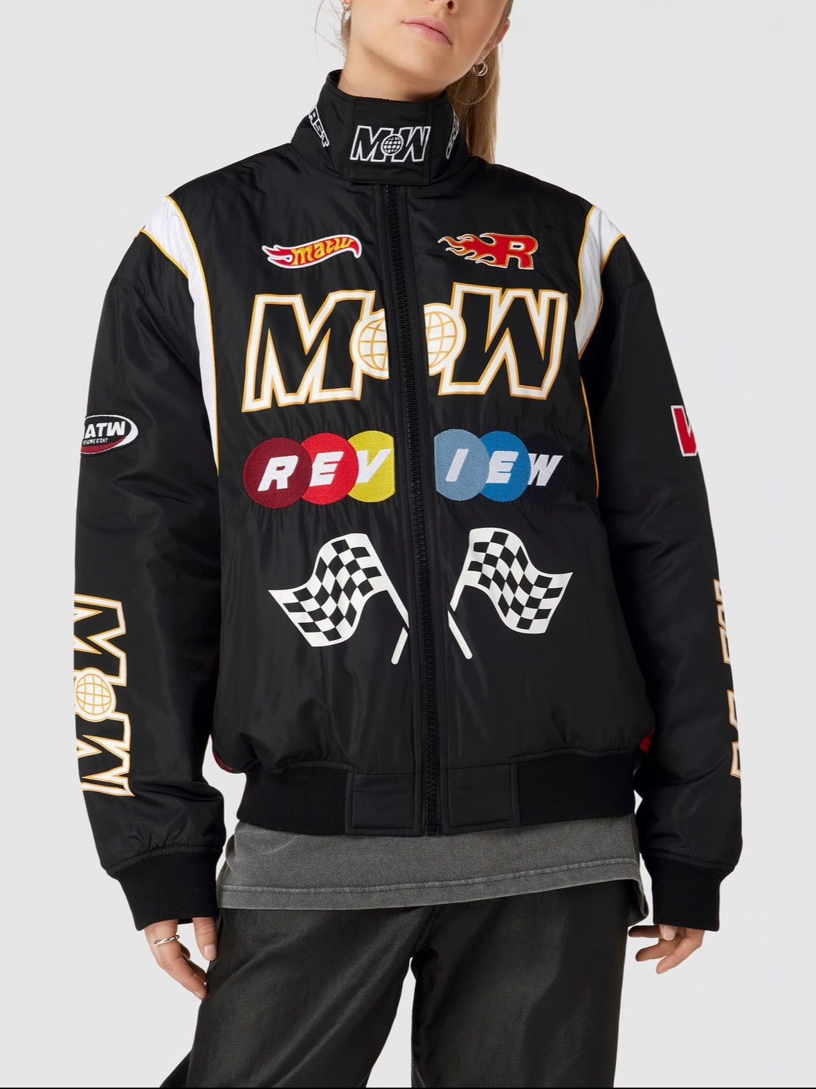 Vintage Men’s Racing M&M Review Y2K Motorcycle Nylon Bomber Light Jacket Size US L / EU 52-54 / 3 - 5 Thumbnail