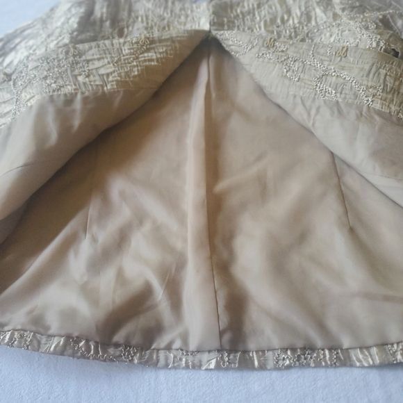 Other Chico's Champagne Embellished Allasendro Evening Event Lined Size L / US 10 / IT 46 - 6 Thumbnail