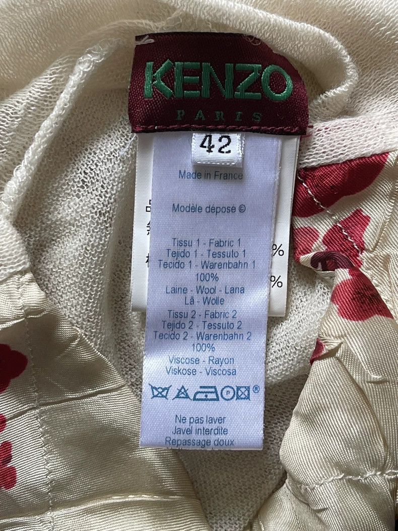 Kenzo KENZO White plum blossom pleated patchwork small high coll Size S / US 4 / IT 40 - 9 Thumbnail