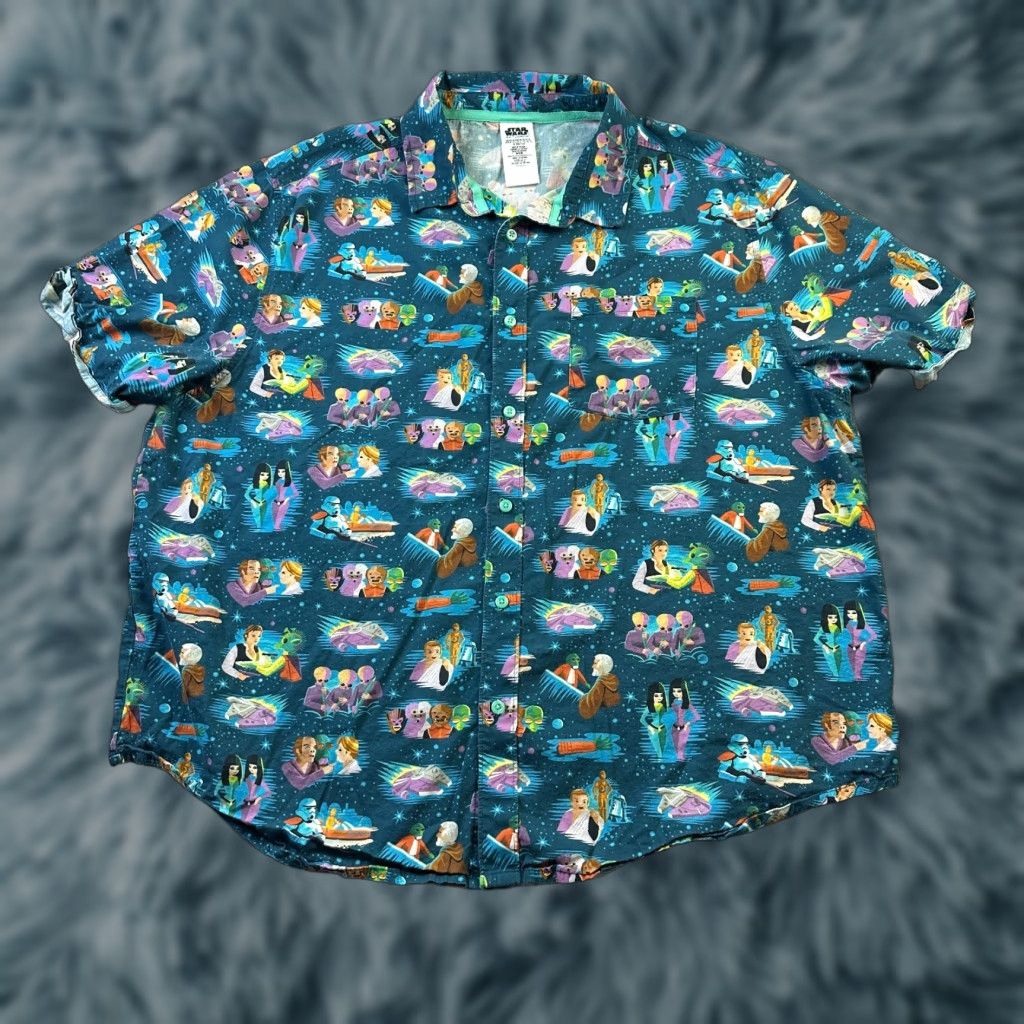 Disney Disney Star Wars Shirt Mens Extra Large Blue Cantina All Over Print Shirt Size US XL / EU 56 / 4 - 1 Thumbnail
