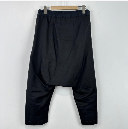 Rick Owens Rick Owens Black Drop Crotch Sweatpants with Drawstring Size US 30 / EU 46 - 5 Thumbnail
