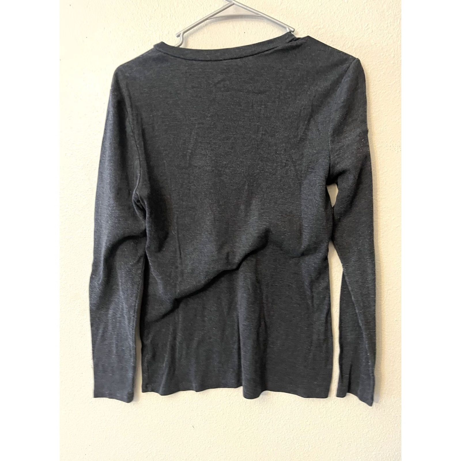Old Navy Old Navy Women's T-Shirt Long Sleeve V-Neck Gray L) Size L / US 10 / IT 46 - 3 Thumbnail