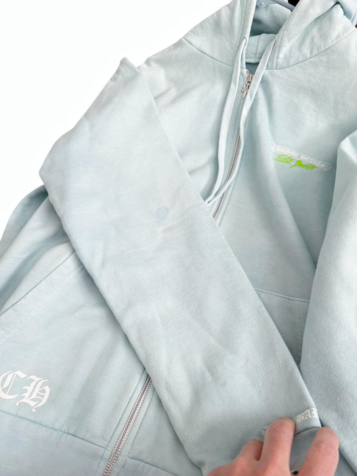 Chrome Hearts RARE St Barth Overdyed Silver Horseshoe Zip Up Size US L / EU 52-54 / 3 - 17 Thumbnail