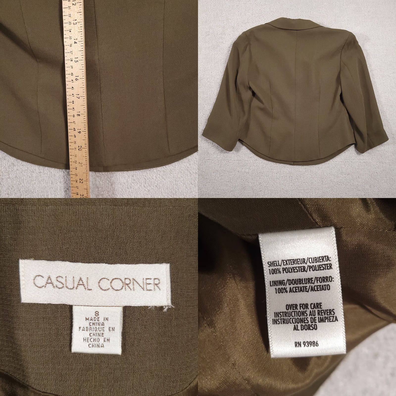 Vintage Casual Corner Shirt Womens L Brown Button Women Neck Business Blazer Lined Size L / US 10 / IT 46 - 8 Thumbnail