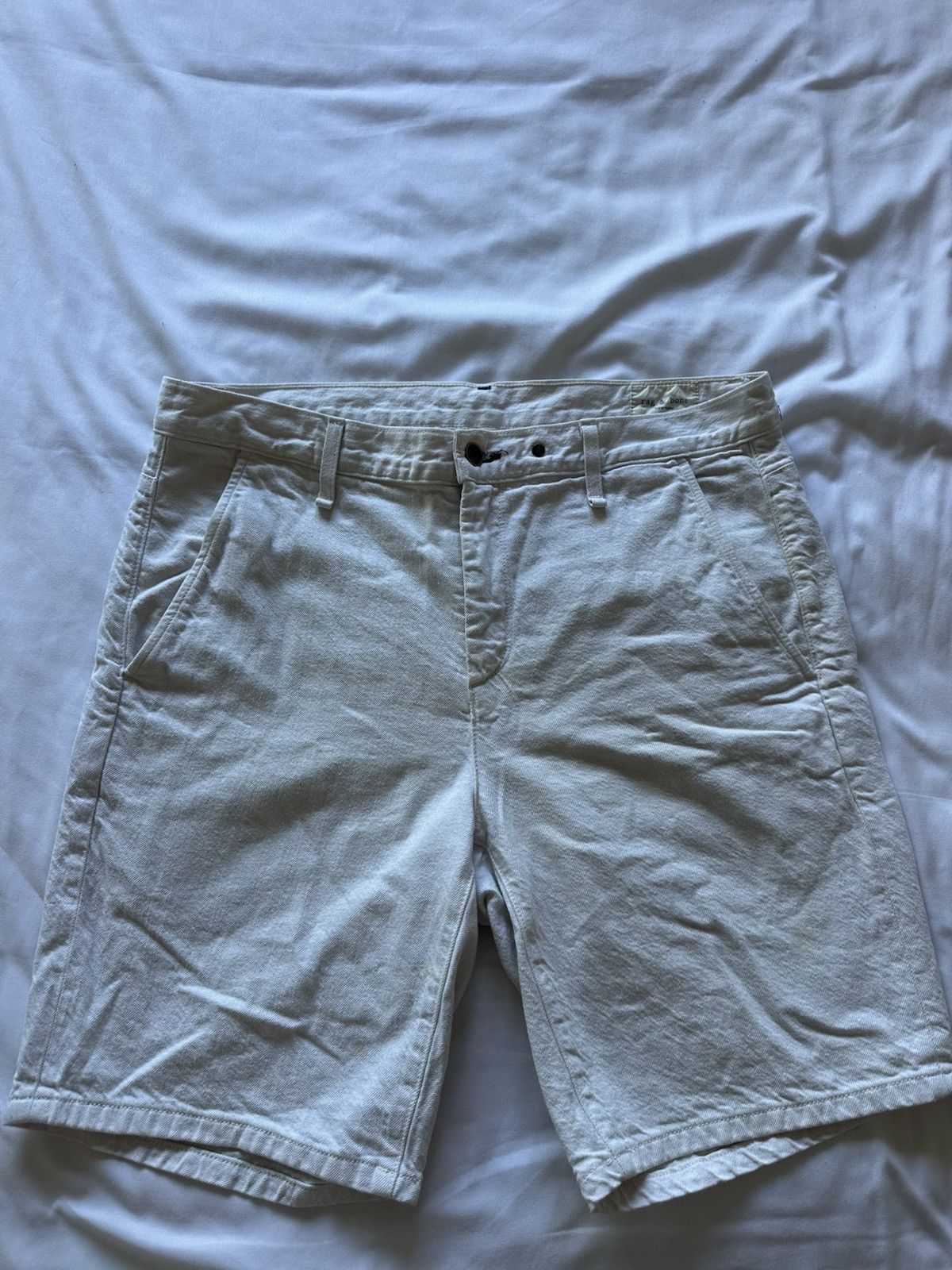 Rag & Bone Rag and Bone White Denim Shorts Size US 33 - 1 Thumbnail