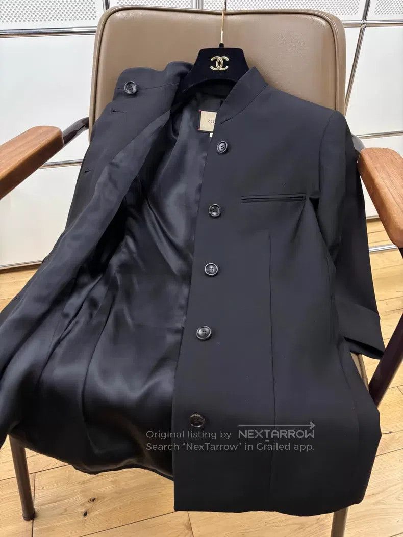 Gucci Gucci Black stand-up collar three-quarter sleeve single-br Size XS / US 0-2 / IT 36-38 - 4 Thumbnail
