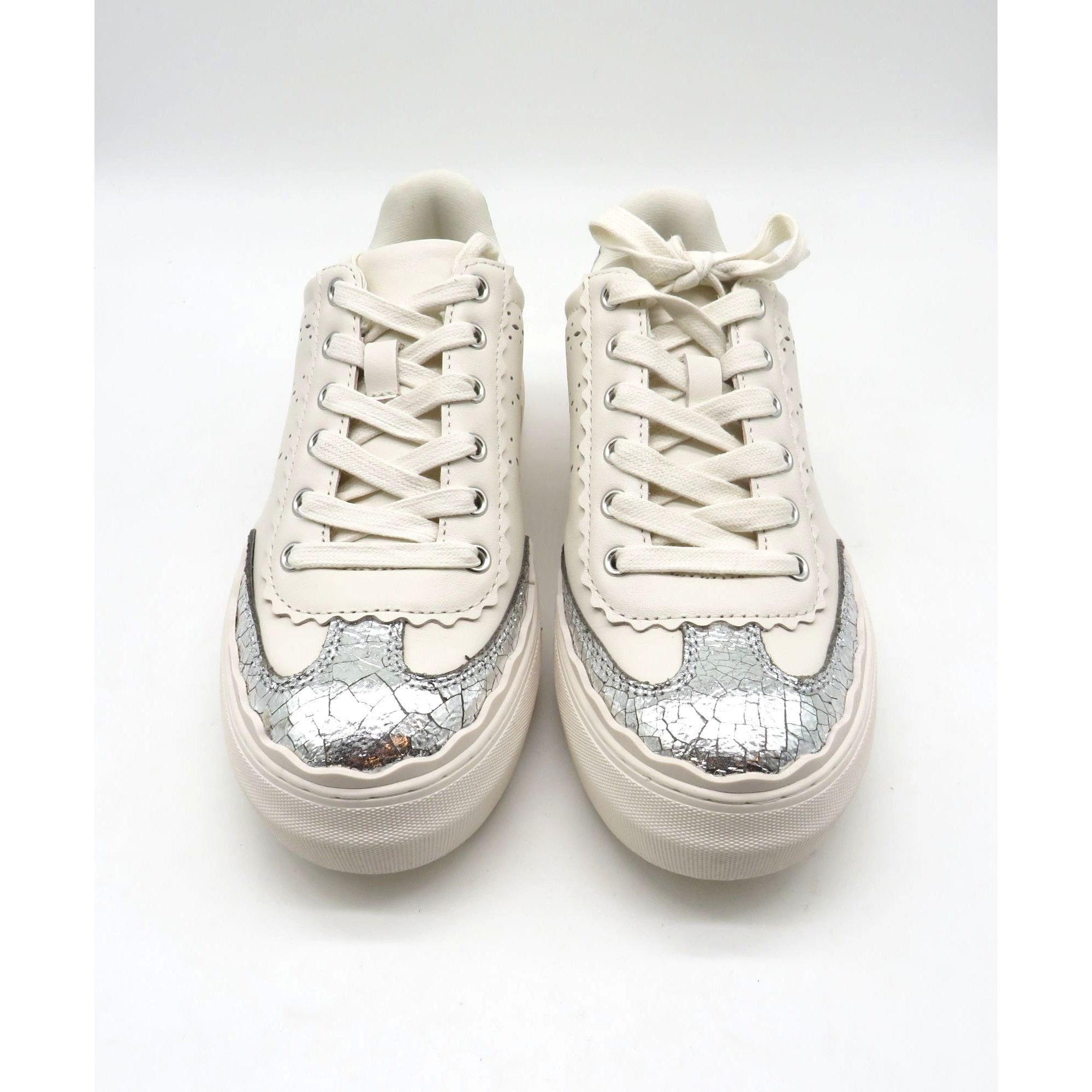 Vince Camuto Vince Camuto Jenlie Coconut Cream Silver Sneakers Women's Si Size US 7.5 / IT 37.5 - 3 Thumbnail