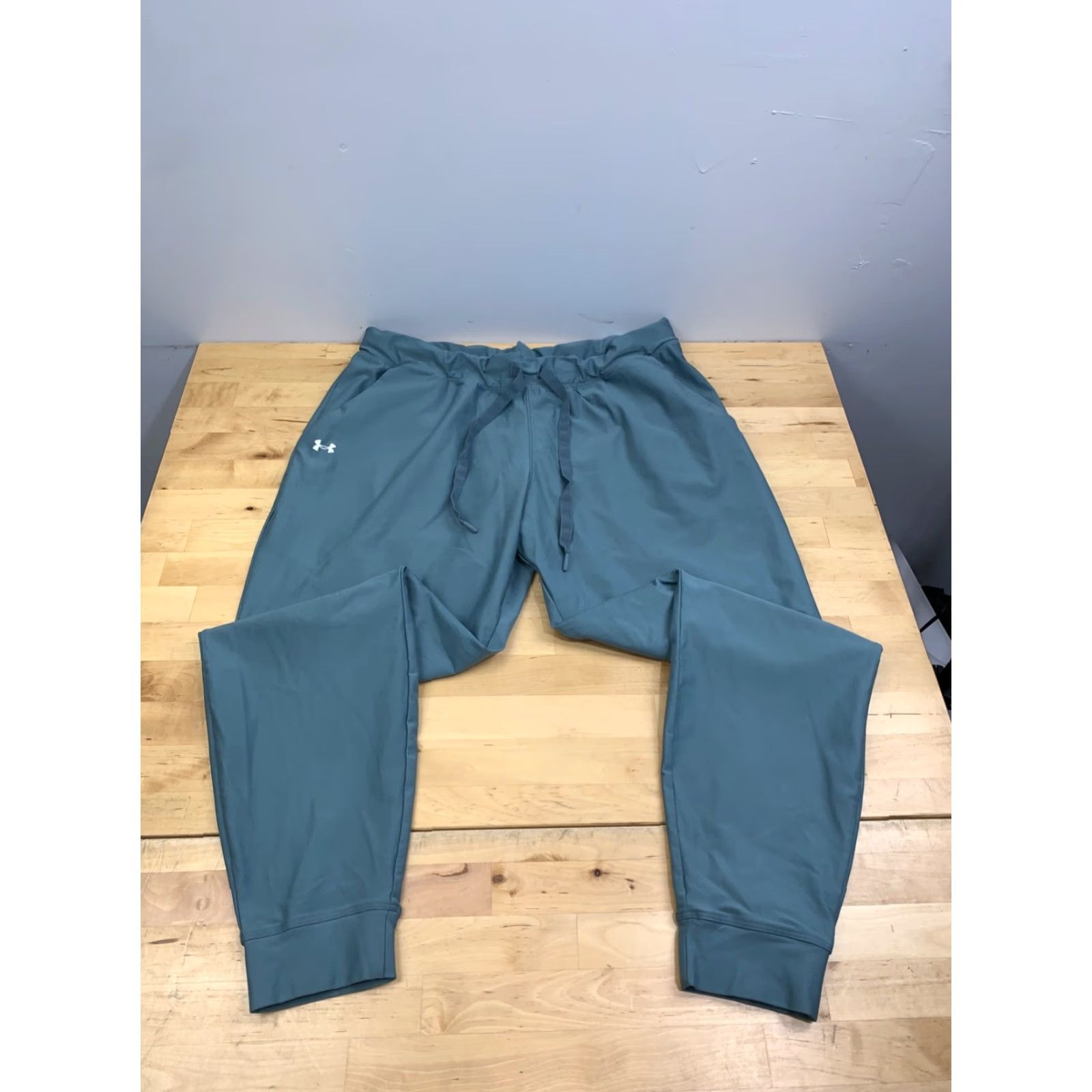 Under Armour Under armour Track Pants Women L Green Tapered Drawstring Activewear Size 36" / US 14 / IT 50 - 4 Thumbnail