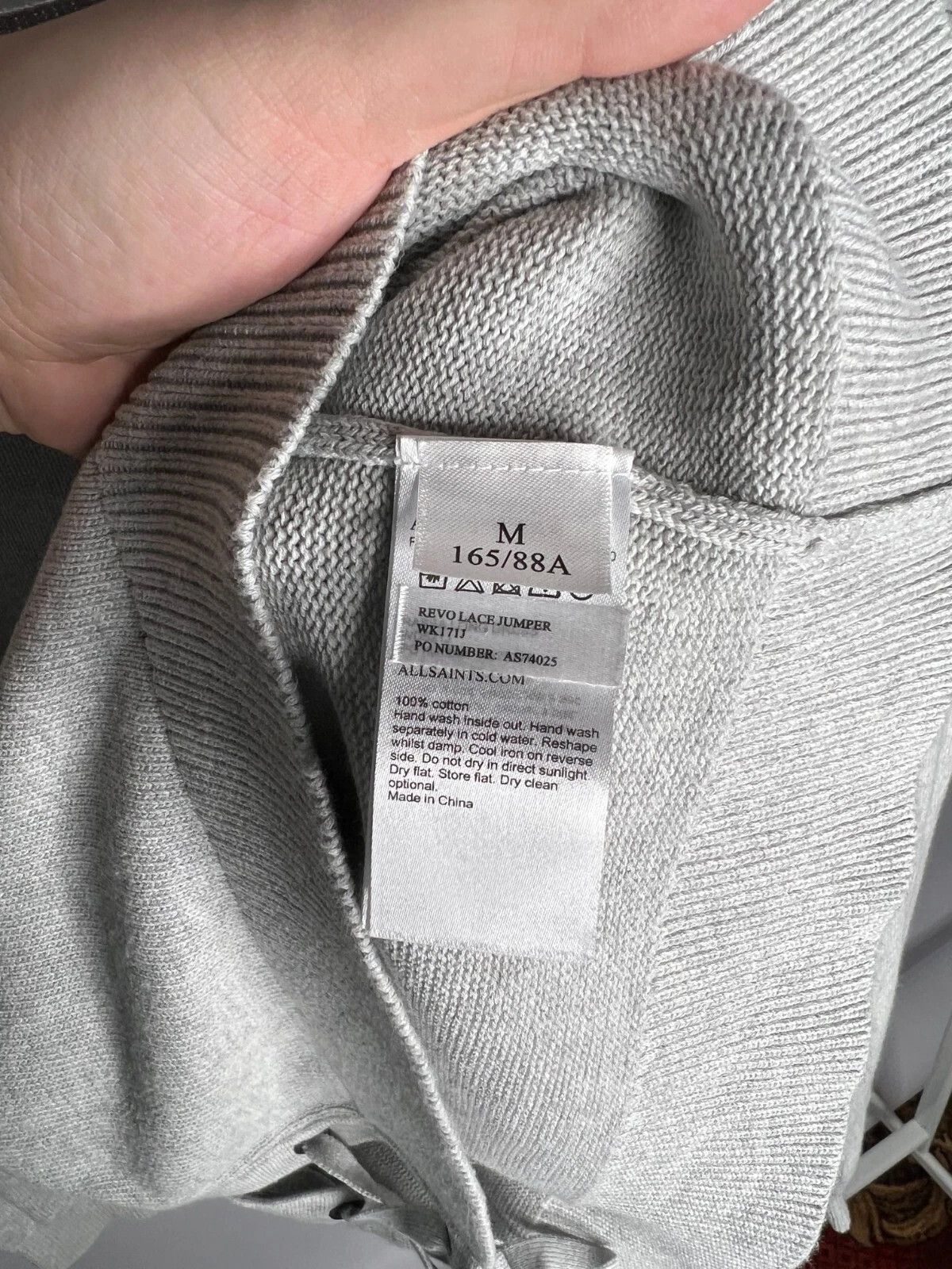 Allsaints ALLSAINTS Women's Light Gray Revo Lace Jumper Knit Size M / US 6-8 / IT 42-44 - 15 Thumbnail