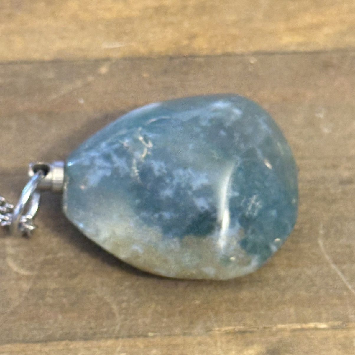Vintage Vintage polished Aquatine Calcite pendant necklace Size ONE SIZE - 5 Thumbnail