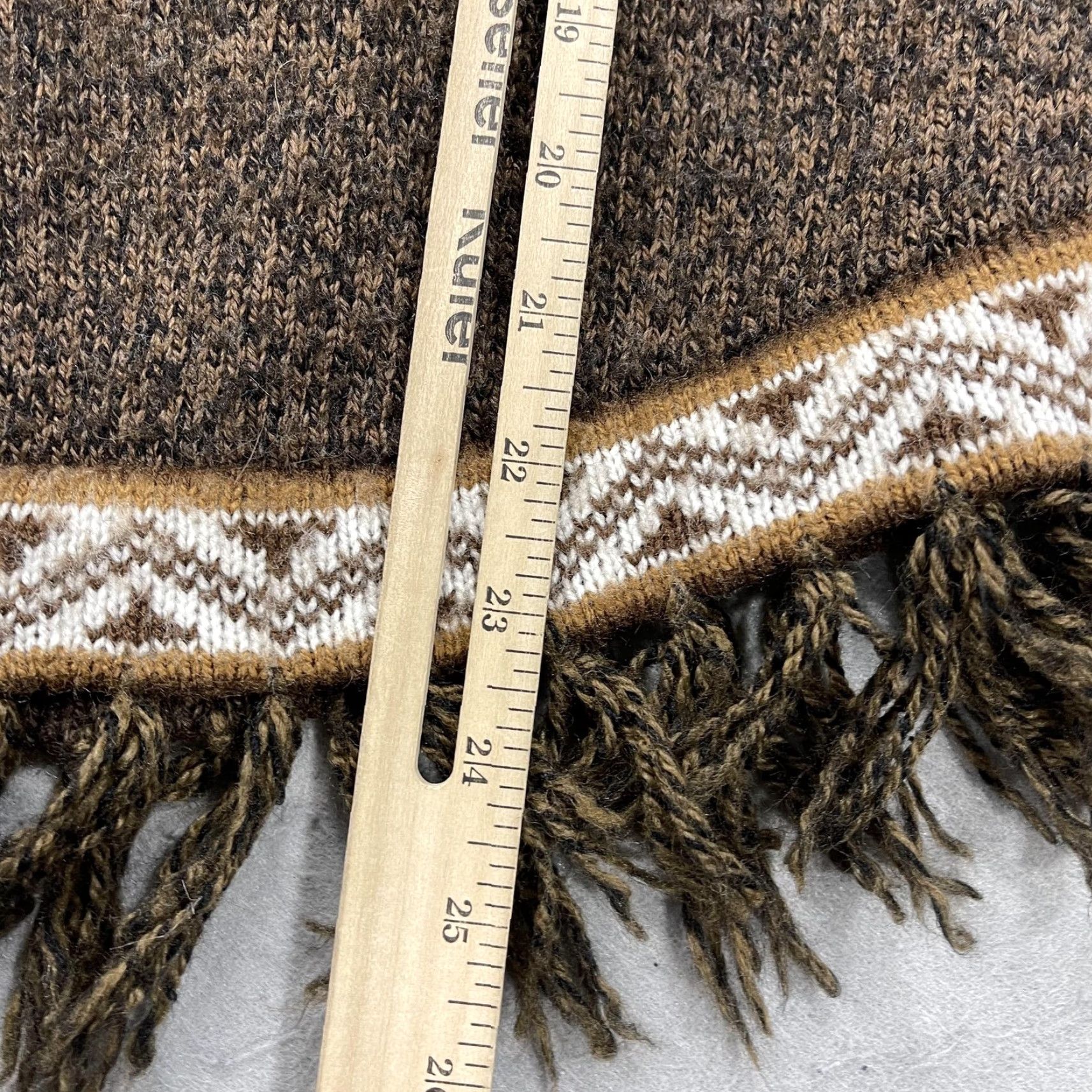 Vintage VINTAGE Grupo Brisanti SAC Sweater Womens S Brown Hooded Tunic Llama Fringe Peru Size S / US 4 / IT 40 - 8 Thumbnail