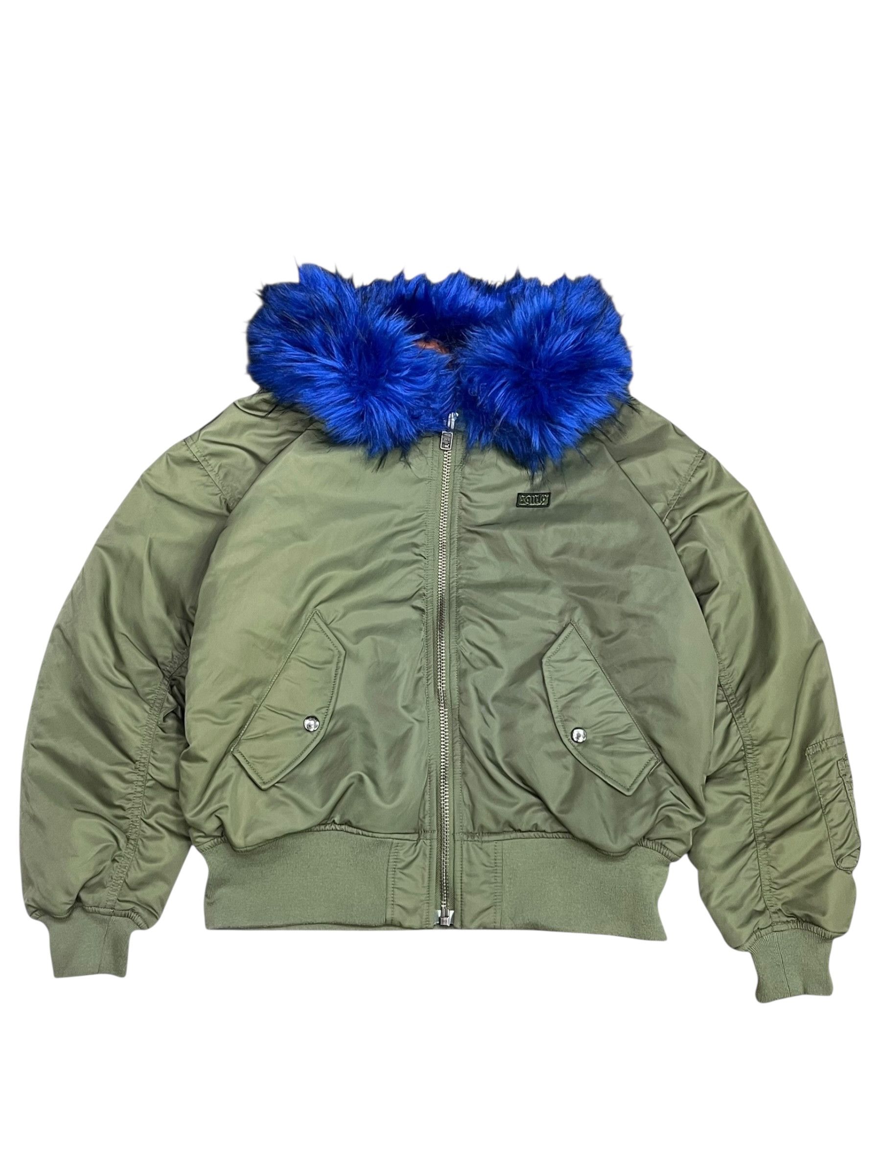 X-Girl 🔥GORGEOUS X-GIRL Ice Blue Fur MA-1 Bomber Jacket Vintage Size M / US 6-8 / IT 42-44 - 2 Thumbnail