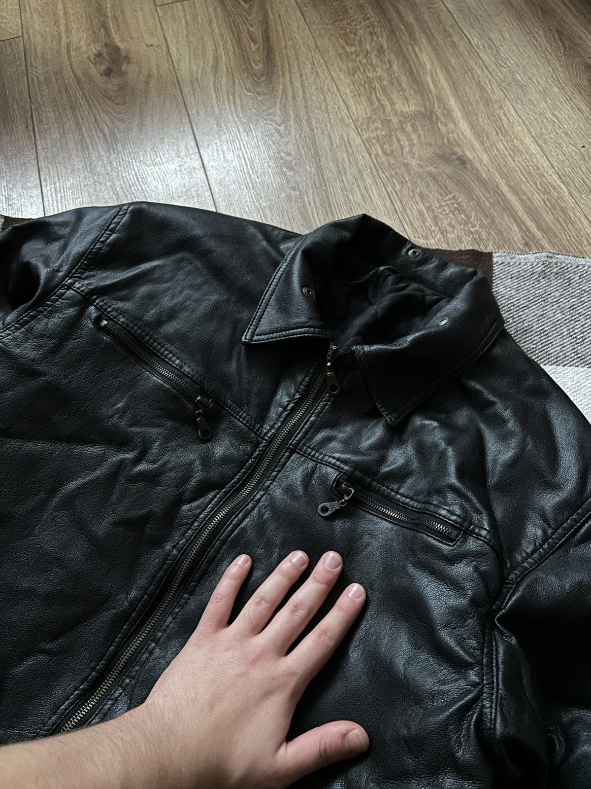 Genuine Leather × Vintage Vintage Genuine Leather jacket mens bomber factur leather Size US M / EU 48-50 / 2 - 3 Thumbnail