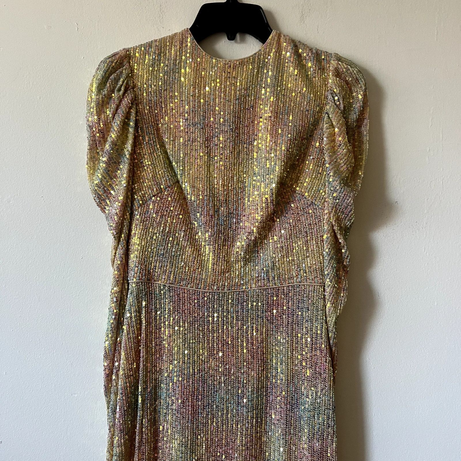 MACH & MACH Mac Duggal sequin maxi dress long sleeve Size 2 gold pink BB Size XS / US 0-2 / IT 36-38 - 2 Thumbnail