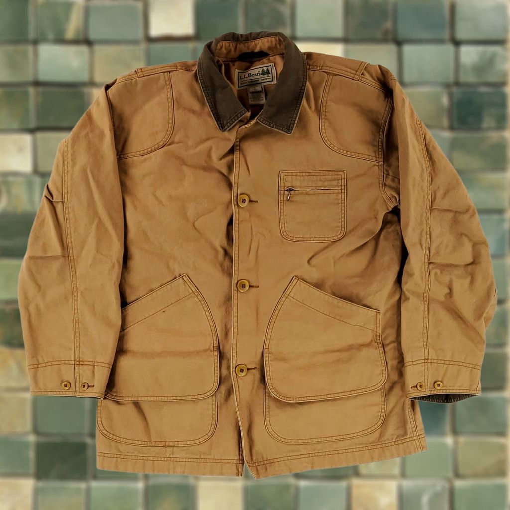 Vintage L.L. Bean Jacket Chore Barn Lined Corduroy Collar Brown Mens L Reg Jacket Size US L / EU 52-54 / 3 - 1 Thumbnail