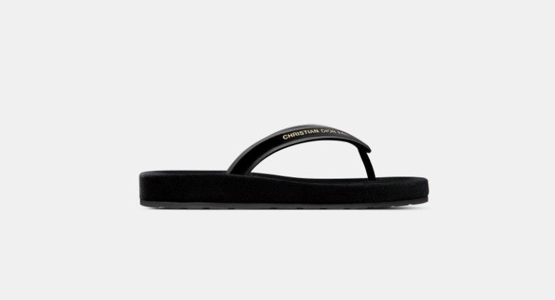Dior o1w1db11024 Thong Sandals in Black Size US 7 / IT 37 - 1 Thumbnail