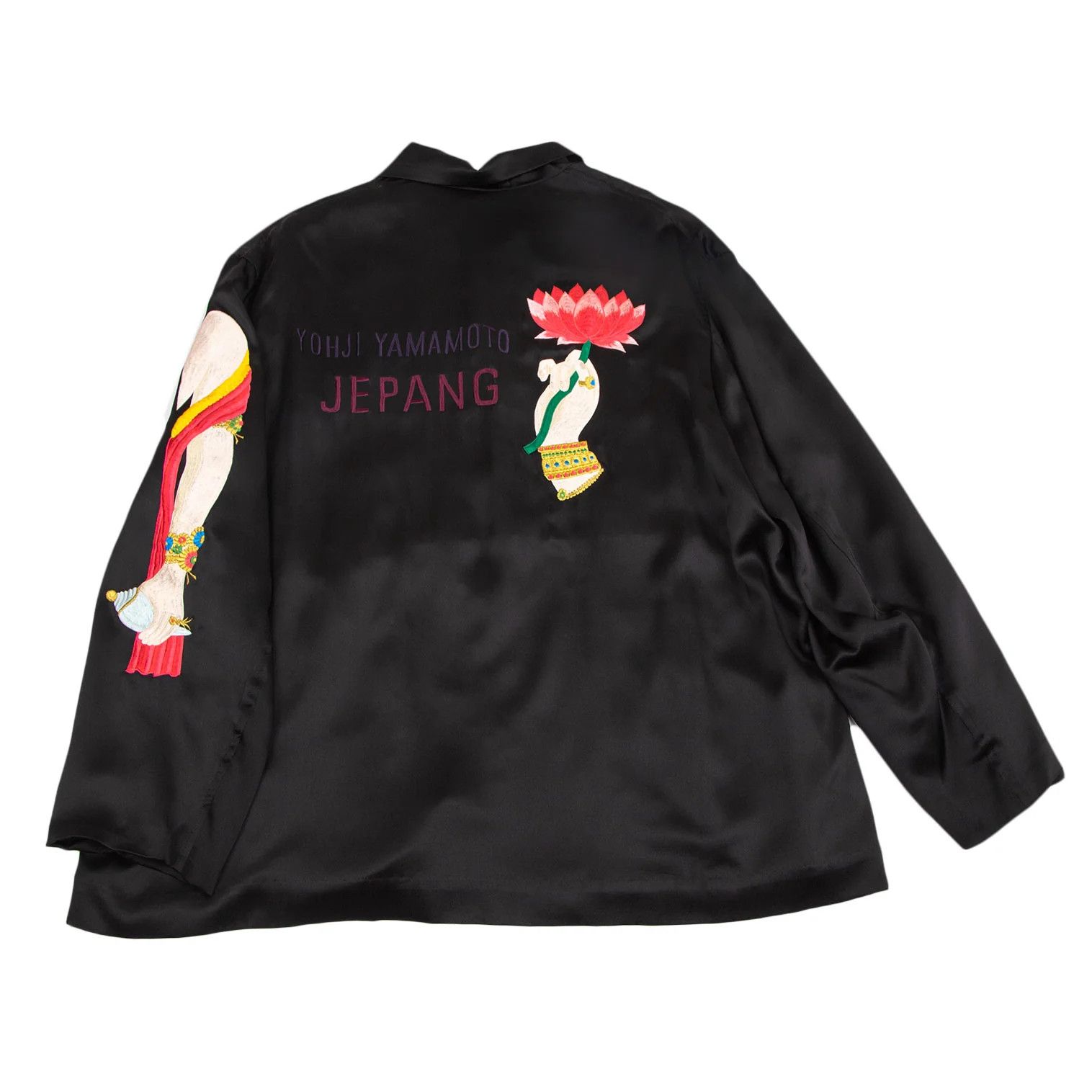 Yohji Yamamoto Embroidered Satin Shirt Jacket