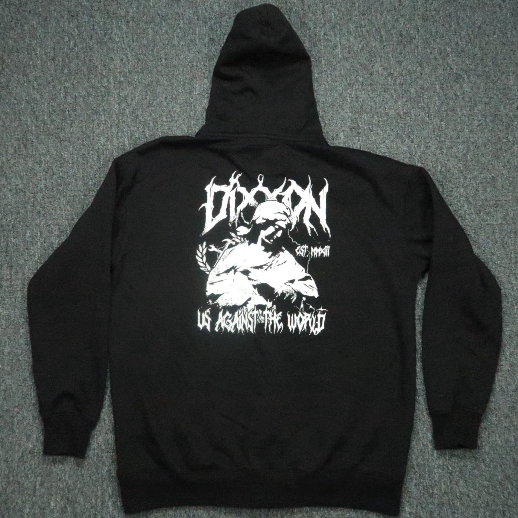 Vintage Dixxon Hoodie Men Large Black Full Zip Pockets Us Against The World Size US L / EU 52-54 / 3 - 2 Thumbnail