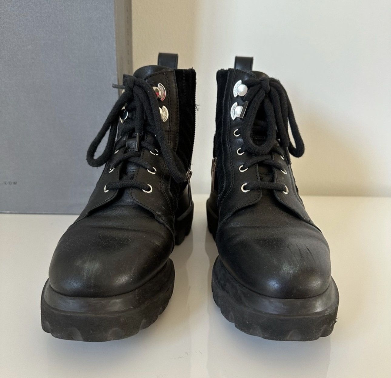 Aquatalia Aquatalia Calf Suede Womens Black Suede Zipper Casual Boots Size US 8 / IT 38 - 7 Thumbnail