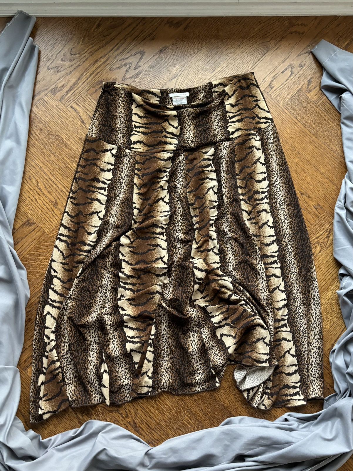 Sears × Vintage Vintage Cheetah Print Maxi Skirt Elastic Stretch Leopard Size 38" / US 16 / IT 52 - 3 Thumbnail
