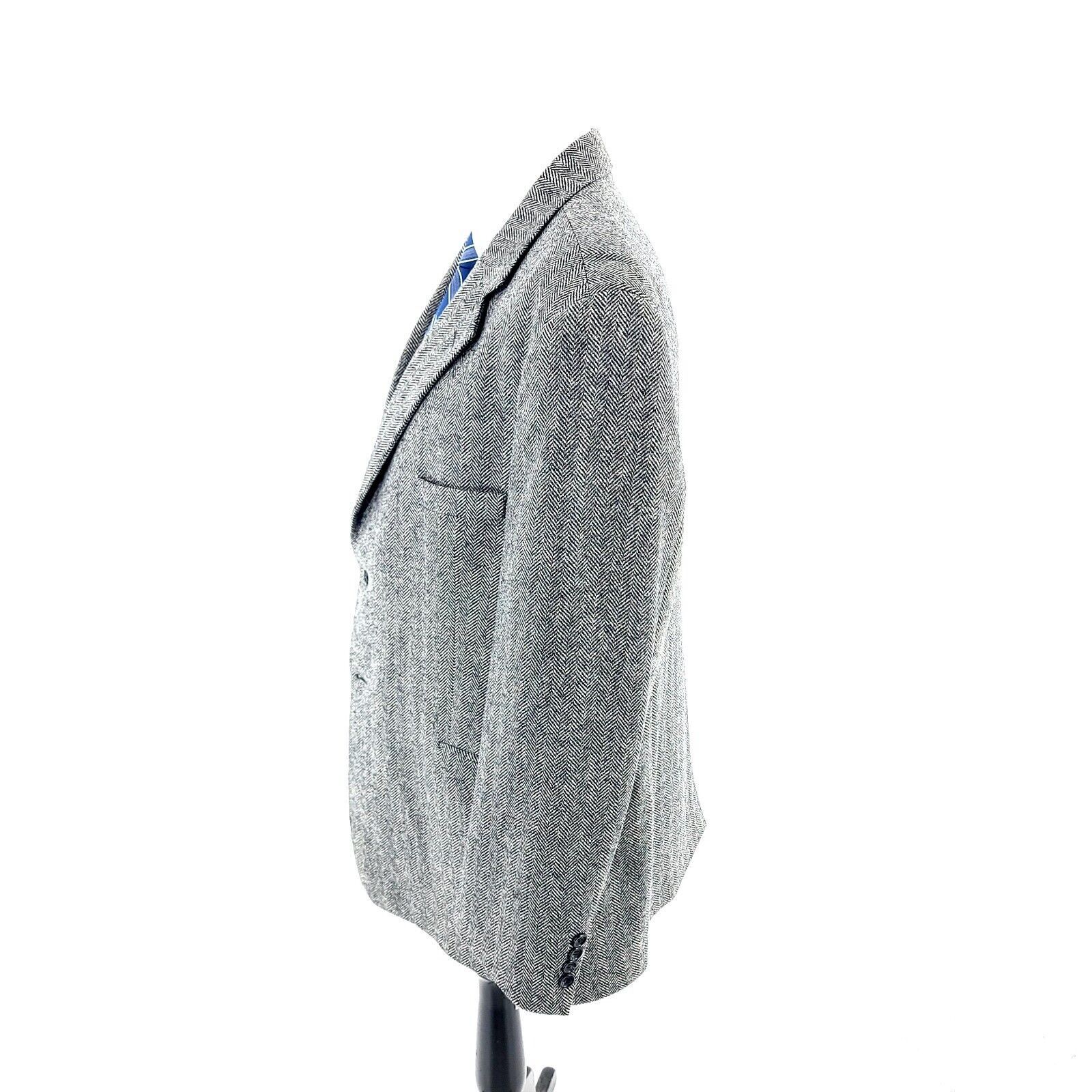 Stafford Stafford Tweed Wool 2 Button Sport Coat 44R Cream Black Herr Size 44R - 4 Thumbnail