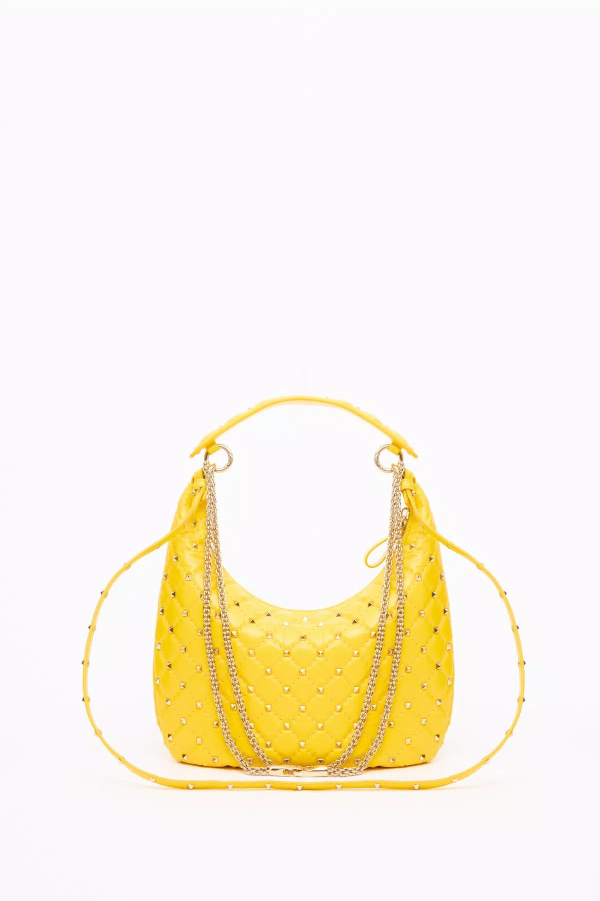 Valentino oc11z0725 Size:OS/Hobo Bag In Calfskin Leather in Yellow Size ONE SIZE - 3 Thumbnail