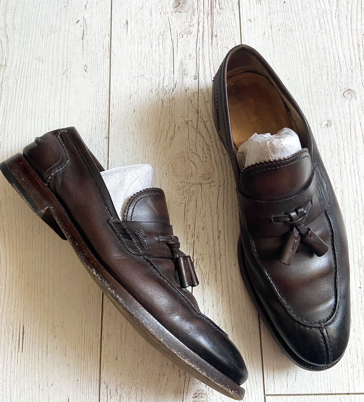 image of Gucci Leather Shoes Size.9 in Brown, Men's (Size 10)