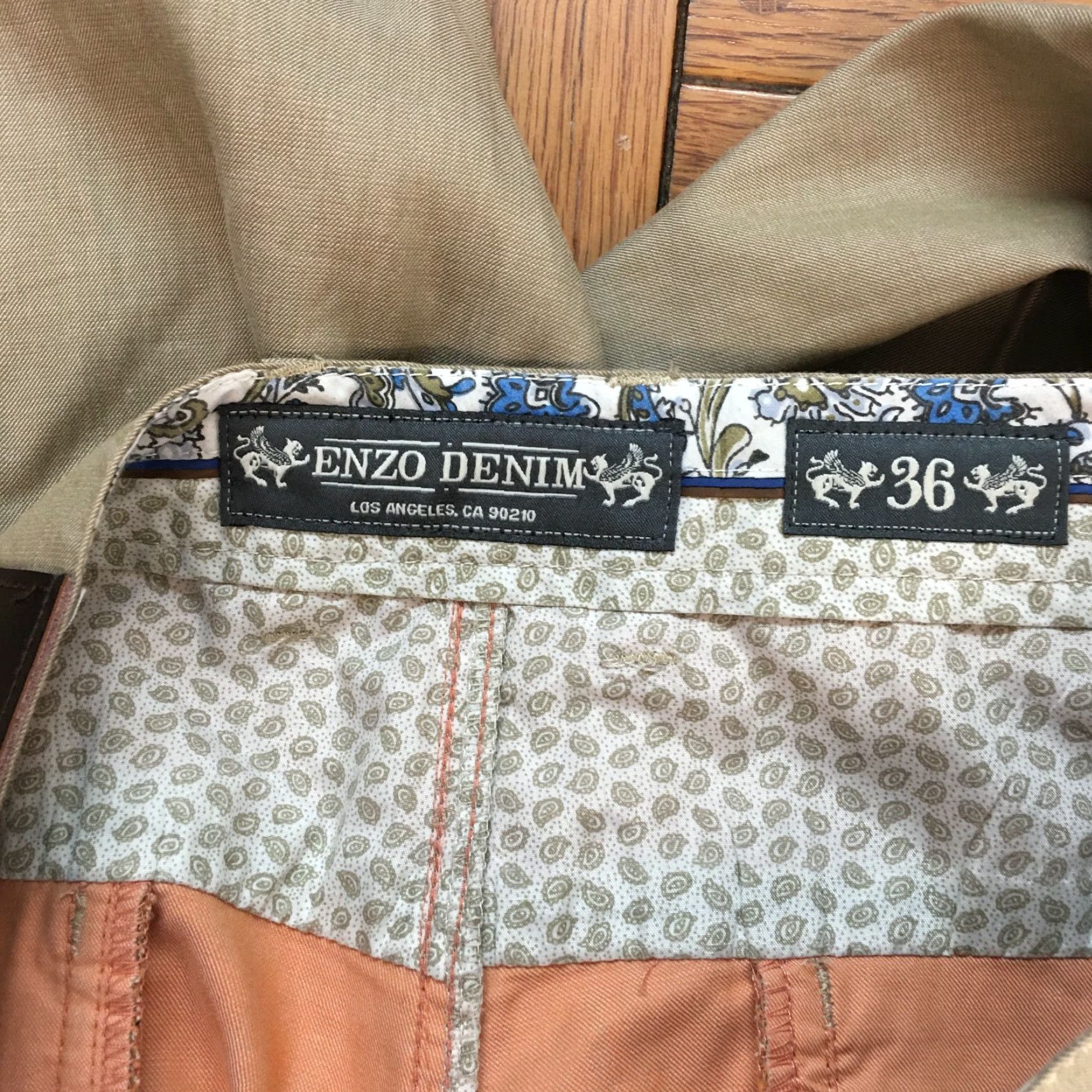 Kenzo Enzo Denim Mens Flat Front Casual Straight Leg Khaki Beige Dress Pants Size 36 Size US 38 / EU 54 - 4 Thumbnail